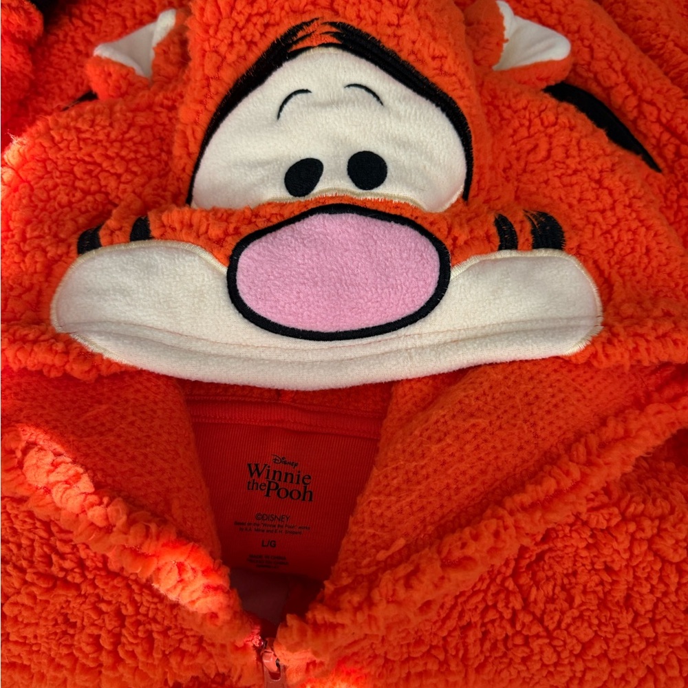 Disney Winnie the Pooh Tigger Orange Sherpa onesie jumpsuit